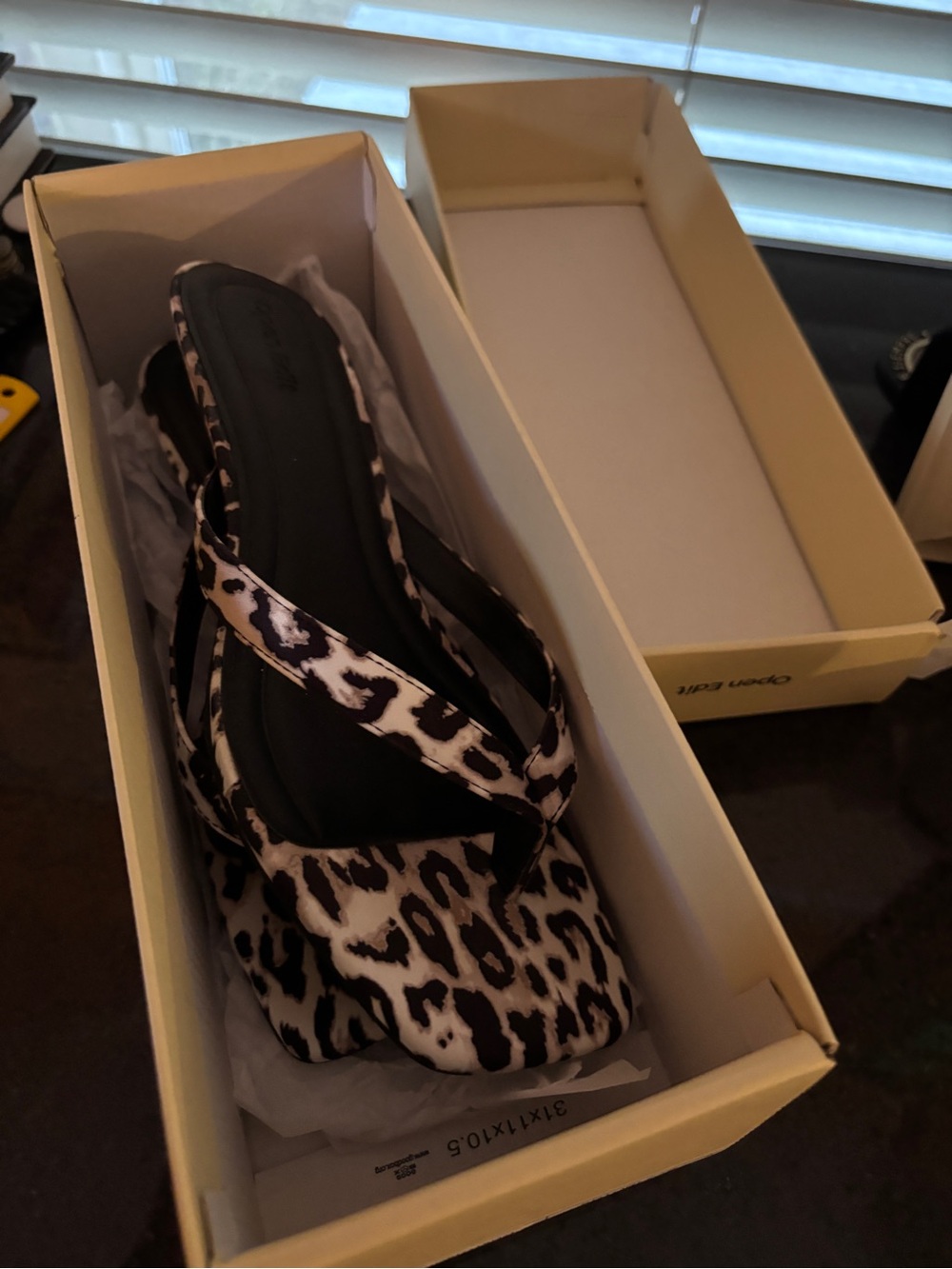 Nordstrom Open Edit Ivory Snow Leopard Shoe Box